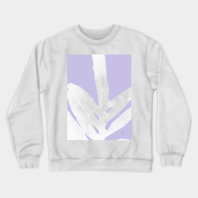 Green Fern on Lavender Inverted Crewneck Sweatshirt by ANoelleJay